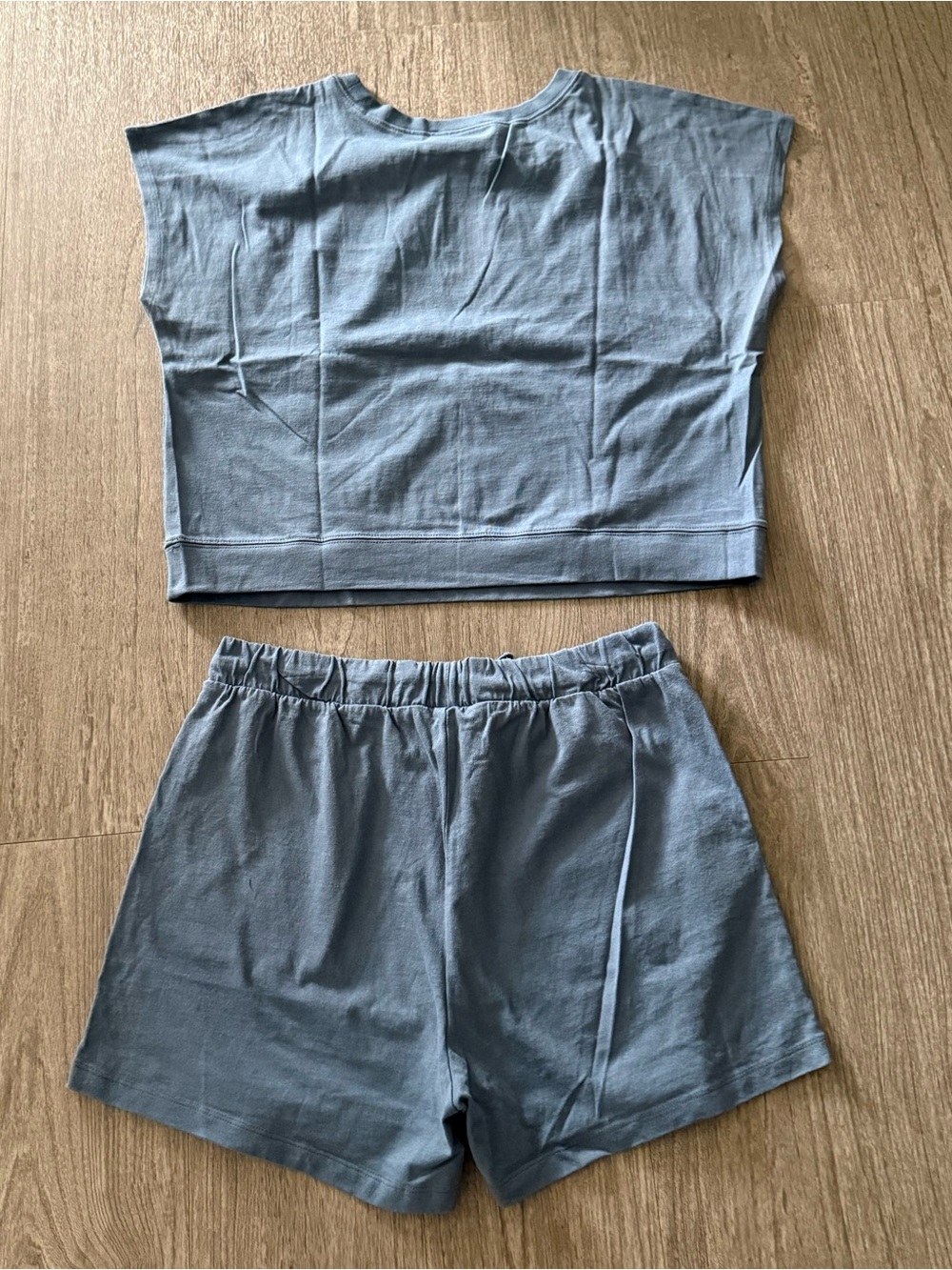 Zenana Slate Blue Short Set NWOT - Picture 2 of 14